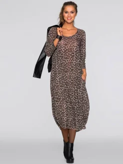 Robe longue imitation tricot fin