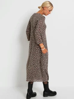 Robe longue imitation tricot fin