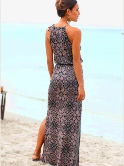 Robe longue imprimé - effet de couleur différent pour chaque pièce
