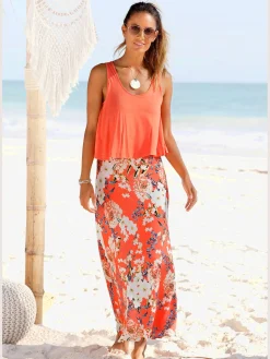 Robe longue larges bretelles