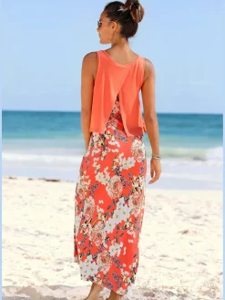 Robe longue larges bretelles