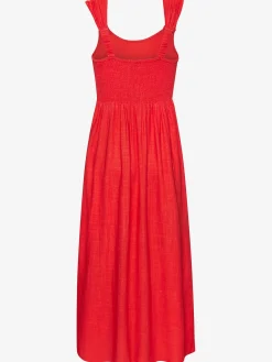 Robe longue robe d'été imprimé avec encolure en v devant