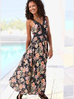 Robe longue robe d'été imprimée