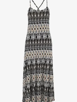 Robe longue robe en jersey à encolure ronde dégagée