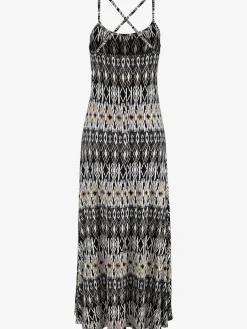 Robe longue robe en jersey à encolure ronde dégagée