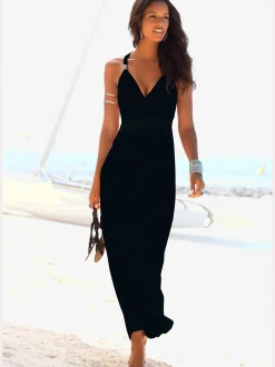 Robe longue séduisante encolure réglable