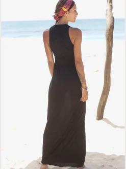 Robe longue séduisante encolure réglable