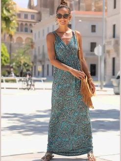 Robe longue séduisante encolure réglable