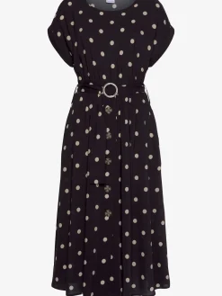 Robe mi-longue encolure haute