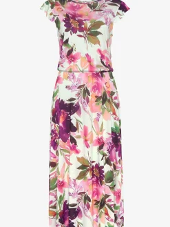 Robe mi-longue encolure ronde