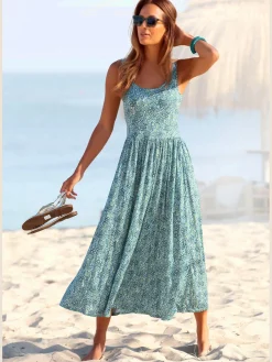 Robe mi-longue larges bretelles