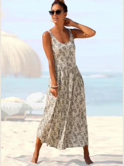 Robe mi-longue larges bretelles
