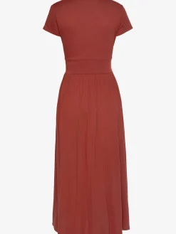 Robe mi-longue minirobe avec glissière devant