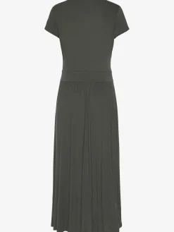 Robe mi-longue minirobe avec glissière devant