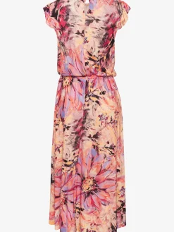 Robe mi-longue ravissantes manches chauve-souris