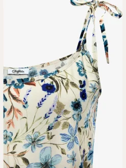Robe mi-longue robe d'été à encolure ronde