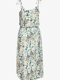 Robe mi-longue robe d'été à encolure ronde