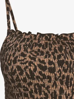 Robe mi-longue robe longueur mollet avec imprimé léopard