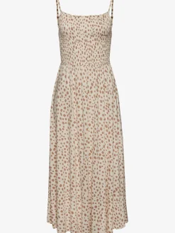 Robe mi-longue robe longueur mollet avec imprimé à pois