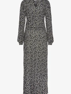 Robe mi-longue robe midi avec encolure ronde