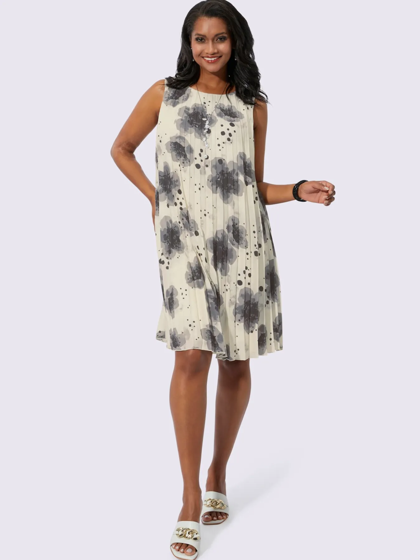 Robe plissée en polyester recyclé