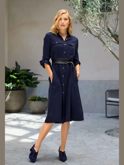 Robe tissée ceinture à nouer