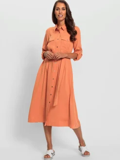 Robe tissée ceinture à nouer