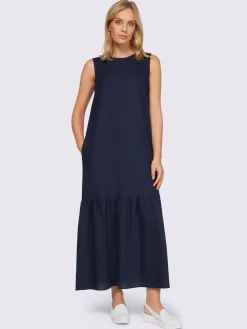 Robe tissée patte de boutonnage au dos
