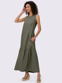 Robe tissée patte de boutonnage au dos