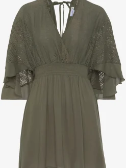 Robe tunique col v chevauchant