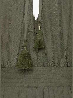 Robe tunique col v chevauchant