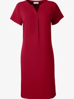 Robe évasée manches courtes col rond encolure en v