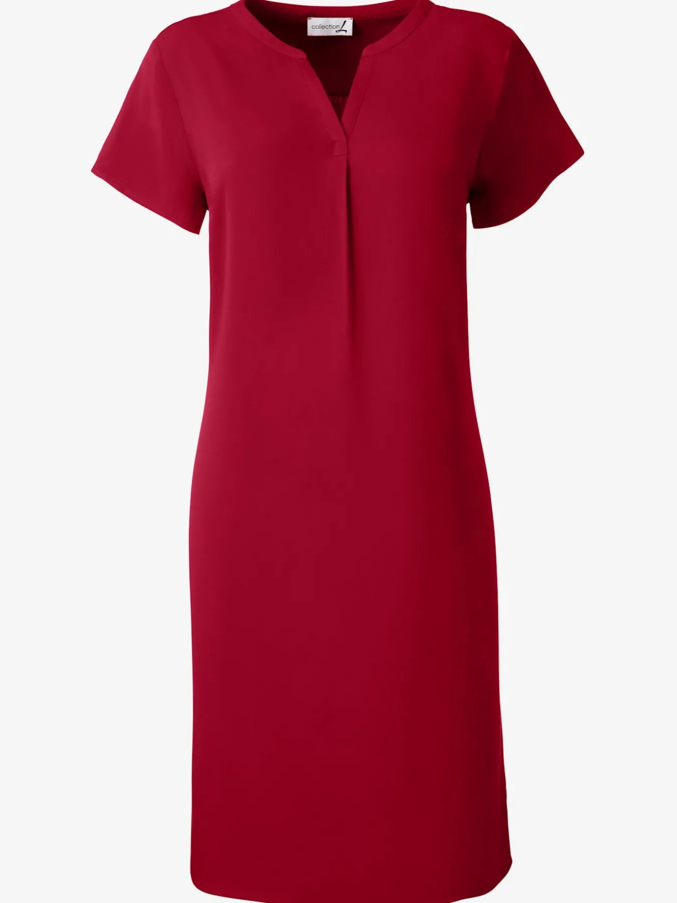 Robe évasée manches courtes col rond encolure en v