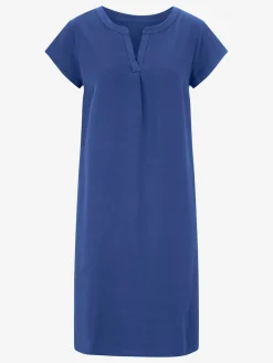 Robe évasée manches courtes col rond encolure en v