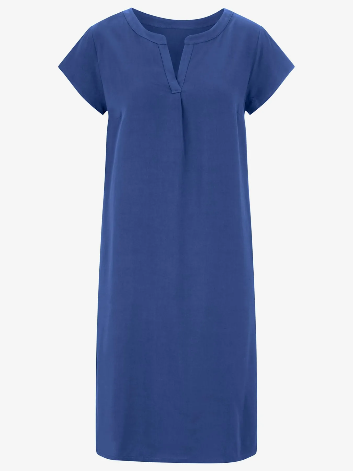 Robe évasée manches courtes col rond encolure en v