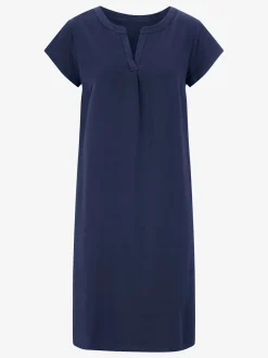 Robe évasée manches courtes col rond encolure en v