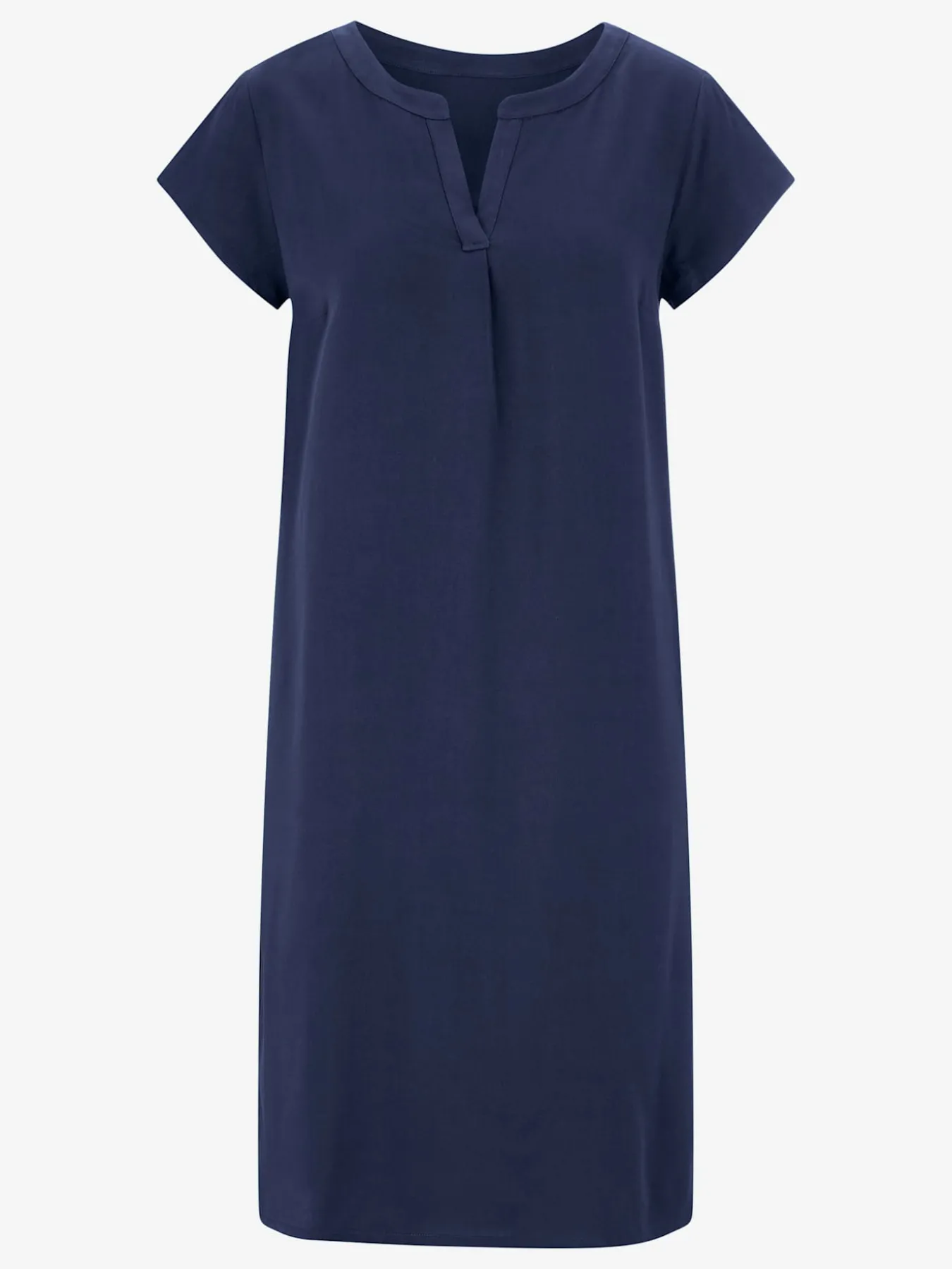 Robe évasée manches courtes col rond encolure en v