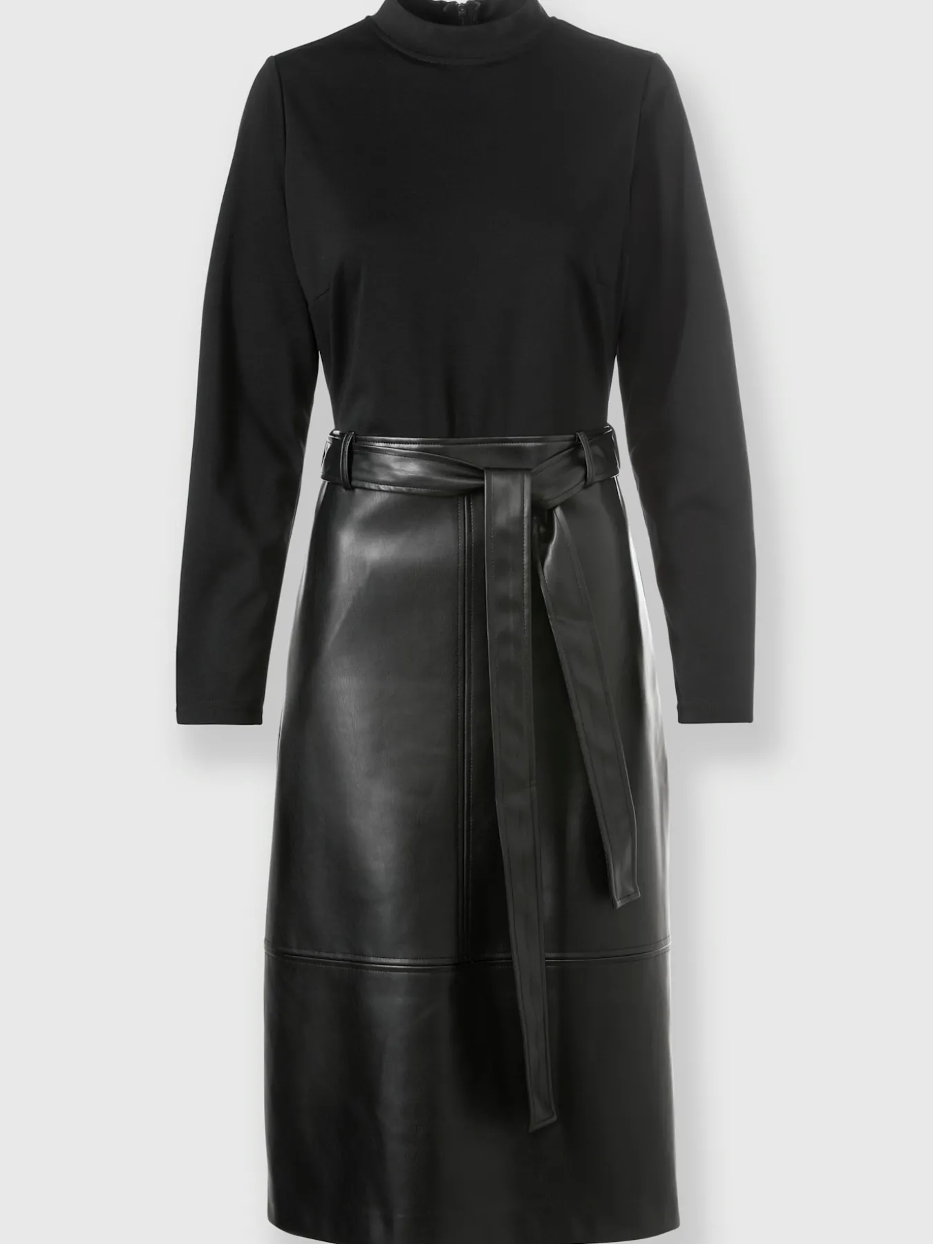 Robe évasée mélange de matières tendance