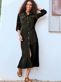 Robe-chemisier pur coton