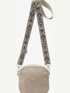 Sac à main tendance avec bandoulières amovibles et réglables : 1x avec broderie tendance, 1x unie