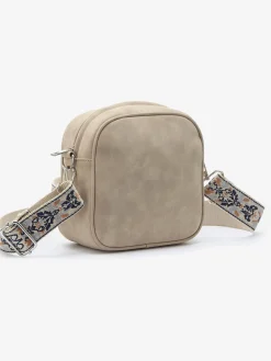 Sac à main tendance avec bandoulières amovibles et réglables : 1x avec broderie tendance, 1x unie