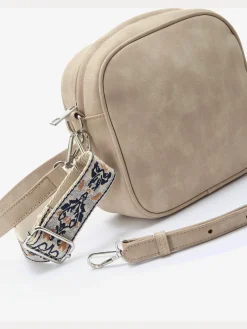 Sac à main tendance avec bandoulières amovibles et réglables : 1x avec broderie tendance, 1x unie