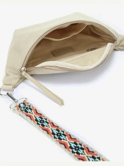 Sac banane tendance en matière douce avec petites poches intérieures et ceinture en tissu