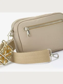 Sac en bandoulière bandoulières interchangeables – 1 joliment brodée, 1 unie