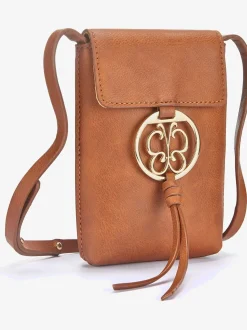 Sac en bandoulière pochette pour téléphone tendance avec détails couleur or