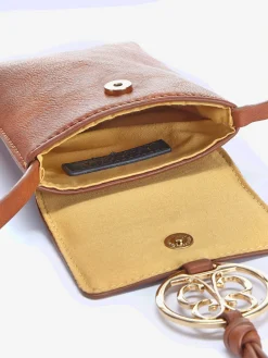 Sac en bandoulière pochette pour téléphone tendance avec détails couleur or