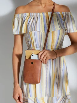 Sac en bandoulière pochette pour téléphone tendance avec détails couleur or