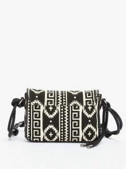 Sac en bandoulière sac à main tendance au style ethnique avec doublure contrastée