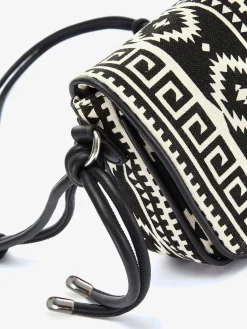Sac en bandoulière sac à main tendance au style ethnique avec doublure contrastée