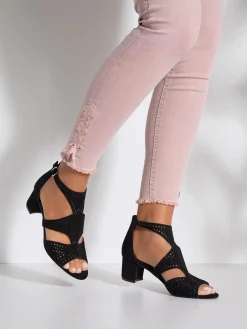 Sandales à brides découpes tendance et talon bottier confortable